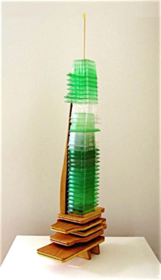 Stacking Up/Tower 
of Recyclables
Wood, Found Objects
10¾”L. x 4¾”W. x 28½”H.
2007